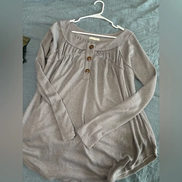 We The Free Light Weight Long Sleeve Waffle Knit Tunic Top Like New Medium - Picture 9 of 9